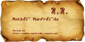 Matkó Manfréda névjegykártya
